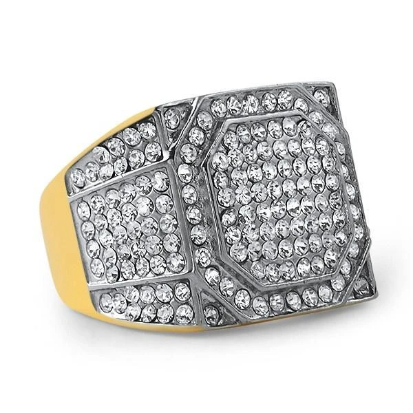 Gold Stainless Steel Emperor Bling Bling Ring (7) 3 Gold Stainless Steel Emperor Bling Bling Ring (7)