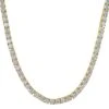 Gold Steel 1 Row 4MM CZ Tennis Chain -Luxe Jewelry Sales gold steel 1 row 4mm cz tennis chain 18 hiphopbling 366124