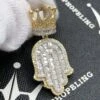 Hamsa Crown Baguette Diamond Pendant 1.80cttw 10K Yellow Gold -Luxe Jewelry Sales hamsa crown baguette diamond pendant 180cttw 10k yellow gold hiphopbling 814998