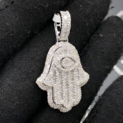 Hamsa Hand Baguette 1.88cttw Diamond Pendant 10K Gold -Luxe Jewelry Sales hamsa hand baguette 188cttw diamond pendant 10k gold hiphopbling 328051