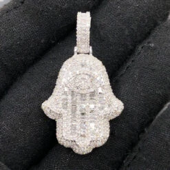 Hamsa Hand Baguette 1.88cttw Diamond Pendant 10K Gold -Luxe Jewelry Sales hamsa hand baguette 188cttw diamond pendant 10k gold hiphopbling 666113