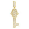 Hamsa Key Baguette Diamond Pendant 1.45cttw 10K Yellow Gold -Luxe Jewelry Sales hamsa key baguette diamond pendant 145cttw 10k yellow gold hiphopbling 820070