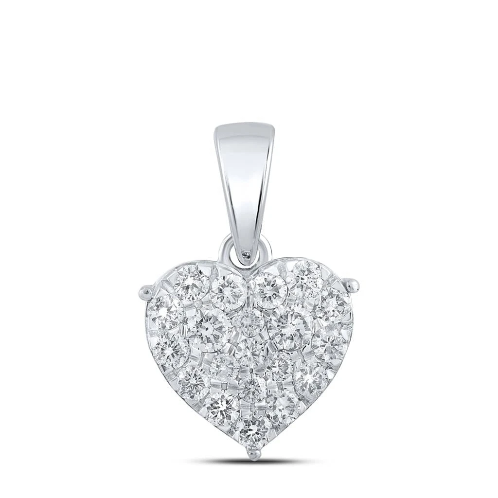 Heart Diamond Charm Pendant 10K Gold 4 Heart Diamond Charm Pendant 10K Gold - Image 2