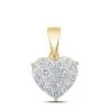 Heart Diamond Charm Pendant 10K Gold