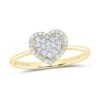 Heart Halo Solitaire Diamond Ring 10K Gold 2 Heart Halo Solitaire Diamond Ring 10K Gold -Luxe Jewelry Sales heart halo solitaire diamond ring 10k gold 10k yellow gold hiphopbling 880776