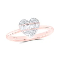 Heart Solitaire Baguette Diamond Ring 10K Gold -Luxe Jewelry Sales heart solitaire baguette diamond ring 10k gold 10k rose gold hiphopbling 213016