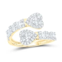 Heart Wrap Baguette Diamond Ring 5/8cttw 10K Gold