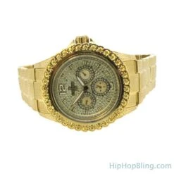 Heavy Gold BLING 1 Row .25cttw Diamond Watch Icetime -Luxe Jewelry Sales heavy gold bling 1 row 25cttw diamond watch icetime default title hiphopbling 127431