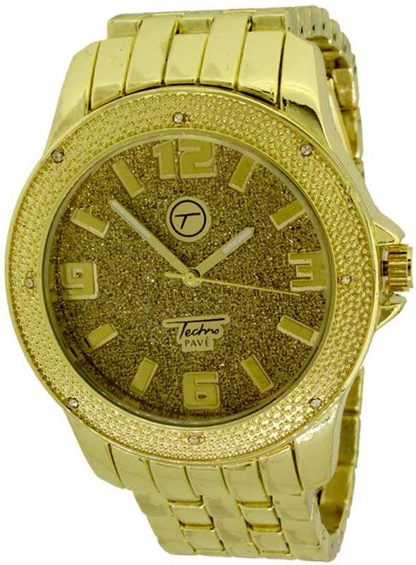 Hip Hop Gold Watch By Techno Pave 3 Hip Hop Gold Watch By Techno Pave