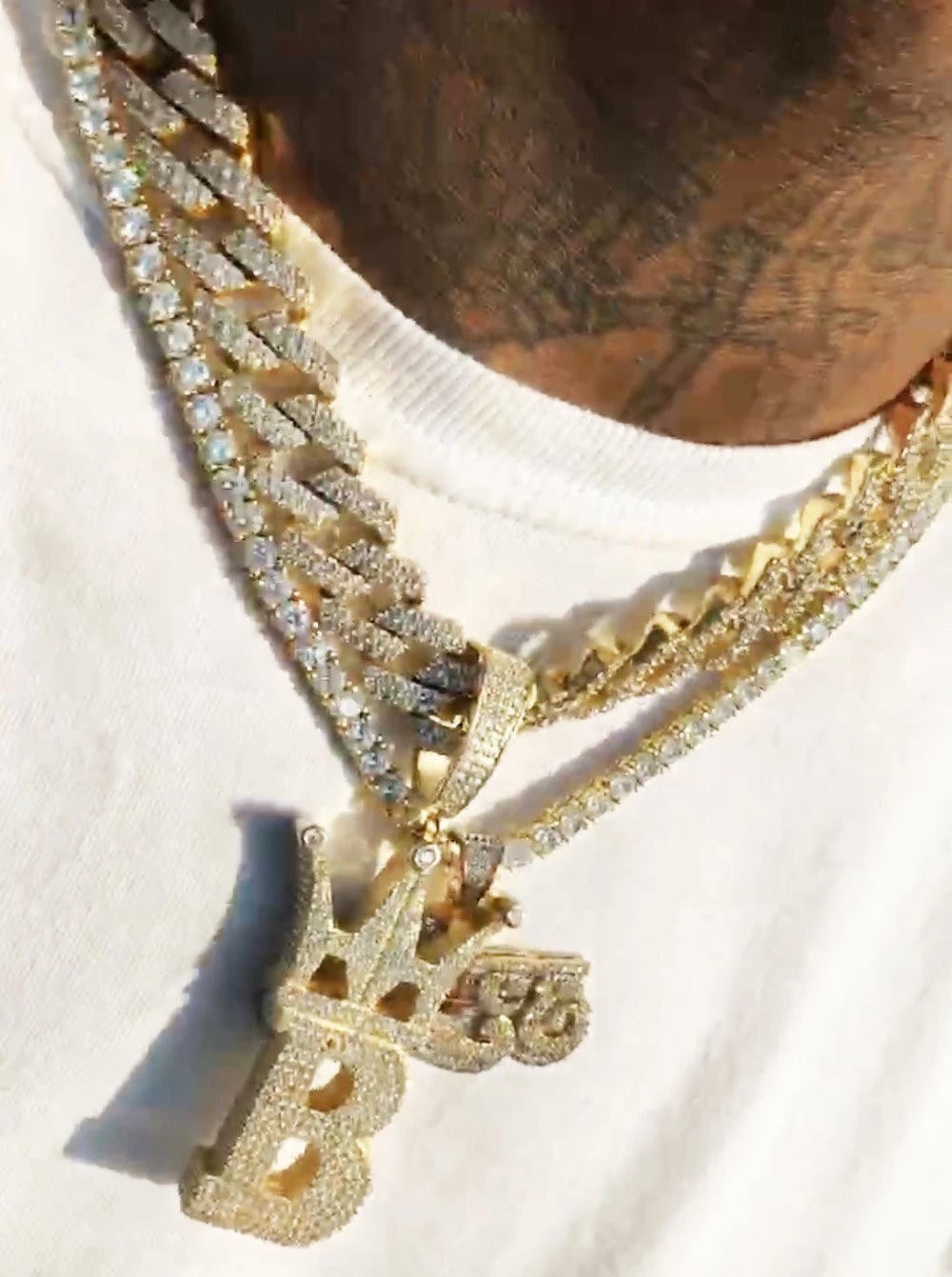 HipHopBling Logo 3D Large Gold Micro Pave Pendant 3 HipHopBling Logo 3D Large Gold Micro Pave Pendant