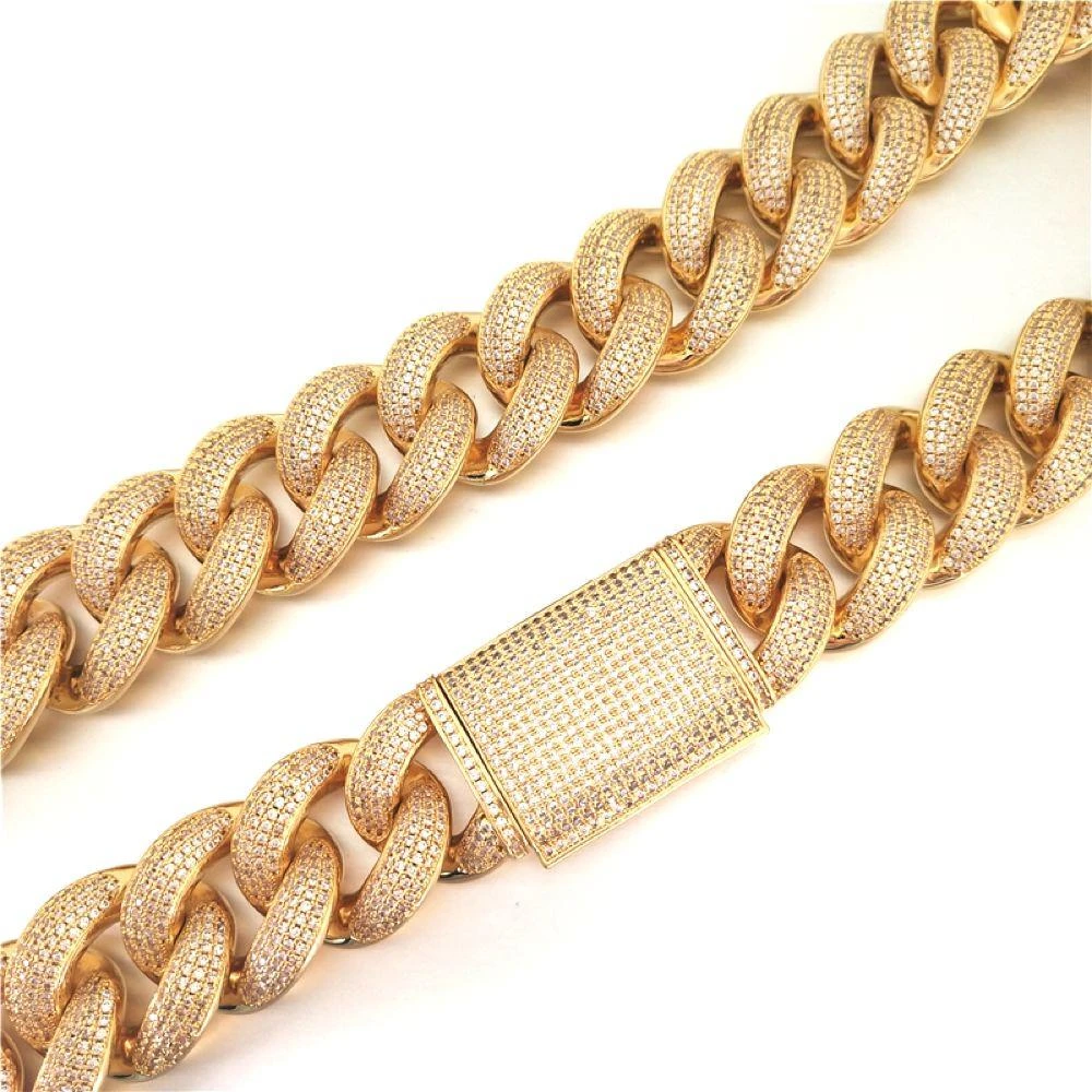 HUGE 24MM 3D Cuban Bling Bling Chain White/Yellow Gold 10 HUGE 24MM 3D Cuban Bling Bling Chain White/Yellow Gold - Image 8