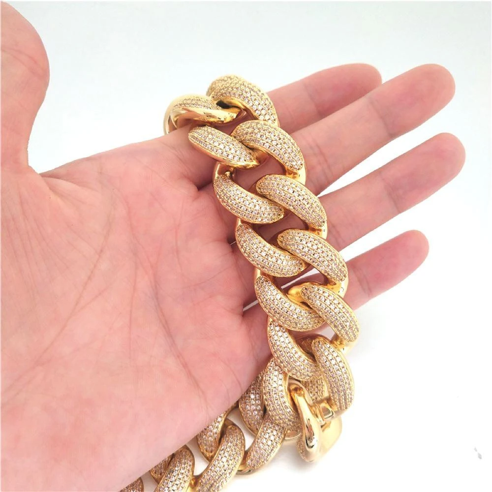 HUGE 24MM 3D Cuban Bling Bling Chain White/Yellow Gold 3 HUGE 24MM 3D Cuban Bling Bling Chain White/Yellow Gold