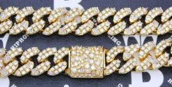 Ice Medley Cuban Bling Bling Chain 20MMWhite / Yellow Gold 14 Ice Medley Cuban Bling Bling Chain 20MMWhite / Yellow Gold -Luxe Jewelry Sales ice medley cuban bling bling chain 20mm white yellow gold hiphopbling 307999