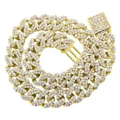 Ice Medley Cuban Bling Bling Chain 20MMWhite / Yellow Gold 15 Ice Medley Cuban Bling Bling Chain 20MMWhite / Yellow Gold -Luxe Jewelry Sales ice medley cuban bling bling chain 20mm white yellow gold hiphopbling 423329