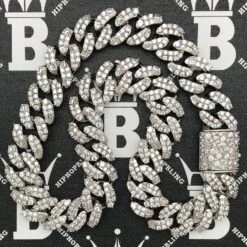 Ice Medley Cuban Bling Bling Chain 20MMWhite / Yellow Gold 13 Ice Medley Cuban Bling Bling Chain 20MMWhite / Yellow Gold -Luxe Jewelry Sales ice medley cuban bling bling chain 20mm white yellow gold hiphopbling 654037