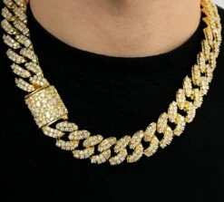 Ice Medley Cuban Bling Bling Chain 20MMWhite / Yellow Gold