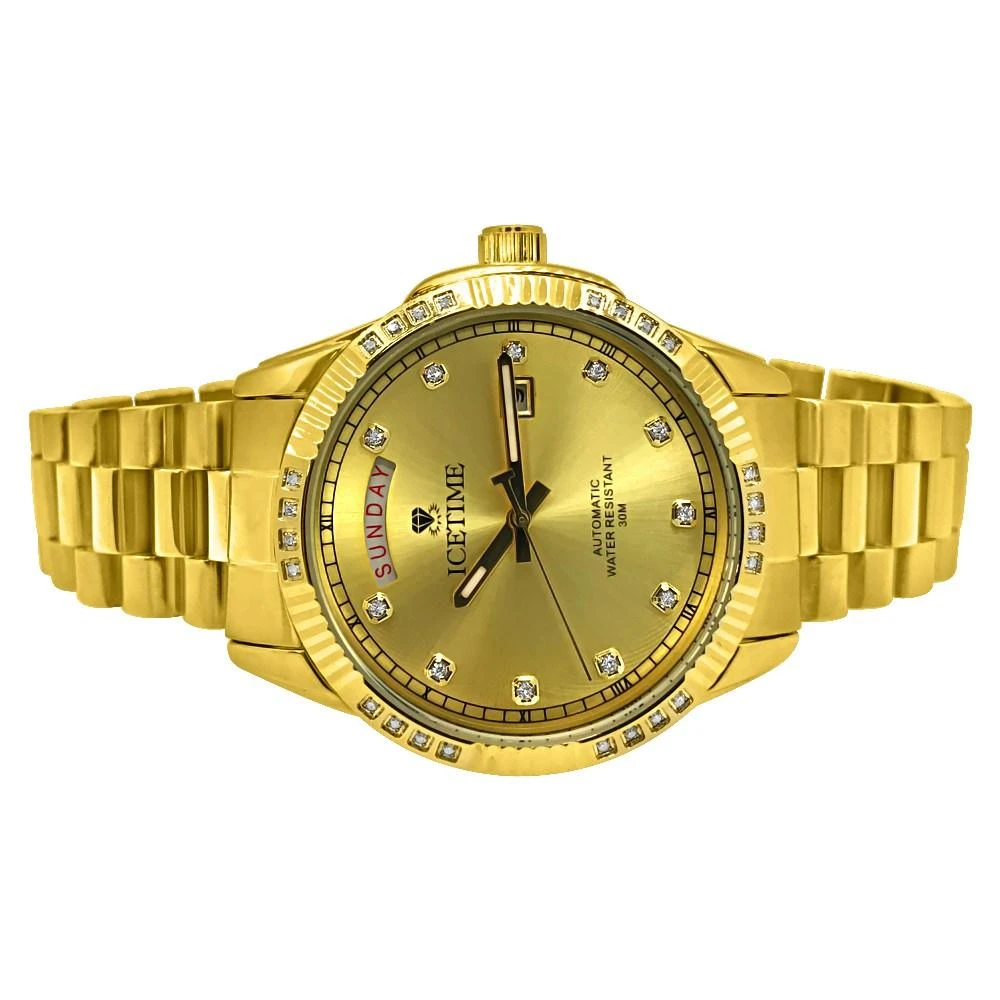 IceTime Falcon Gold Steel .12cttw Diamond Watch 3 IceTime Falcon Gold Steel .12cttw Diamond Watch