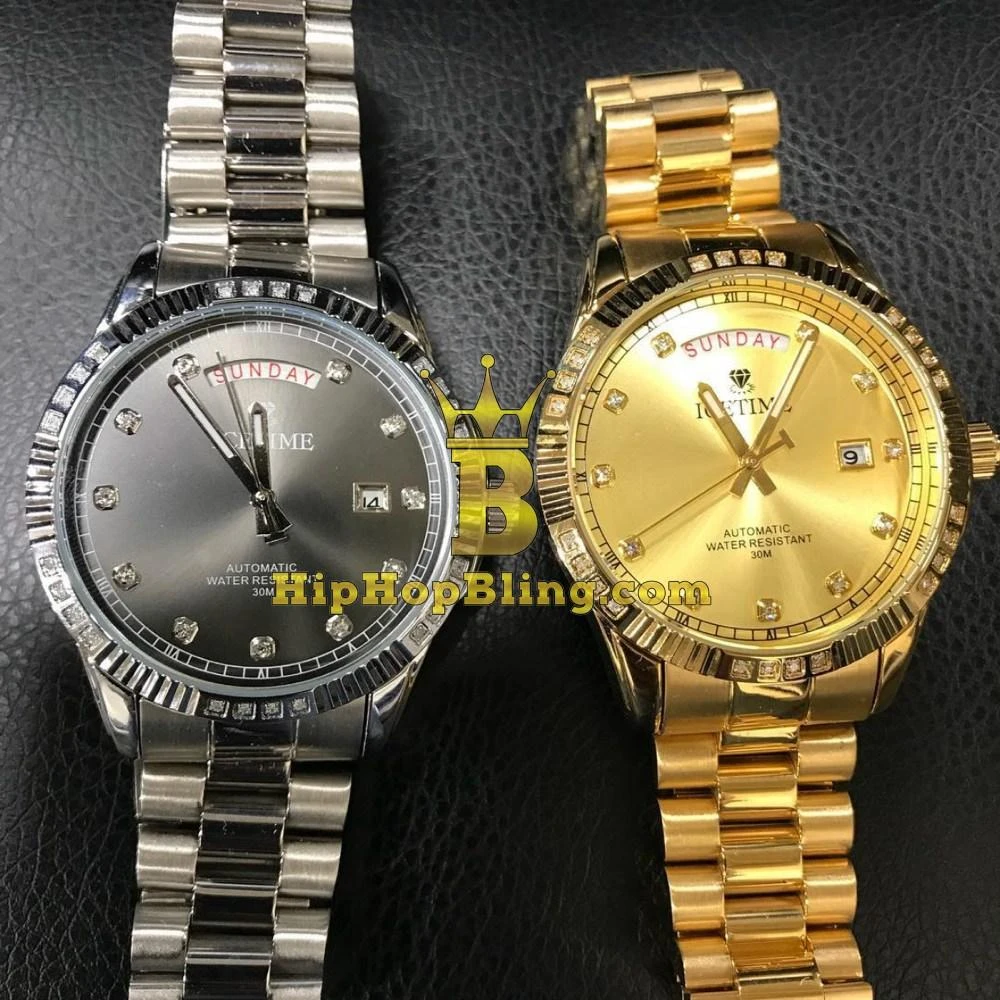 IceTime Falcon Gold Steel .12cttw Diamond Watch 5 IceTime Falcon Gold Steel .12cttw Diamond Watch - Image 3