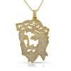 Jesus Cut Out Designer Gold CZ Pendant -Luxe Jewelry Sales jesus cut out designer gold cz pendant default title hiphopbling 729780