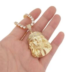 Jesus Piece Detailed Pendant In White / Yellow Gold 9 Jesus Piece Detailed Pendant In White / Yellow Gold -Luxe Jewelry Sales jesus piece detailed pendant in white yellow gold hiphopbling 614718