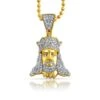 Jesus With Crown Hip Hop CZ Gold Pendant -Luxe Jewelry Sales jesus with crown hip hop cz gold pendant default title hiphopbling 943292