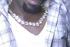 Jumbo 20MM Gold Steel CZ Tennis Chain -Luxe Jewelry Sales jumbo 20mm gold steel cz tennis chain hiphopbling 593415