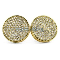 Jumbo Circle Gold Micro Pave CZ Bling Bling Earrings