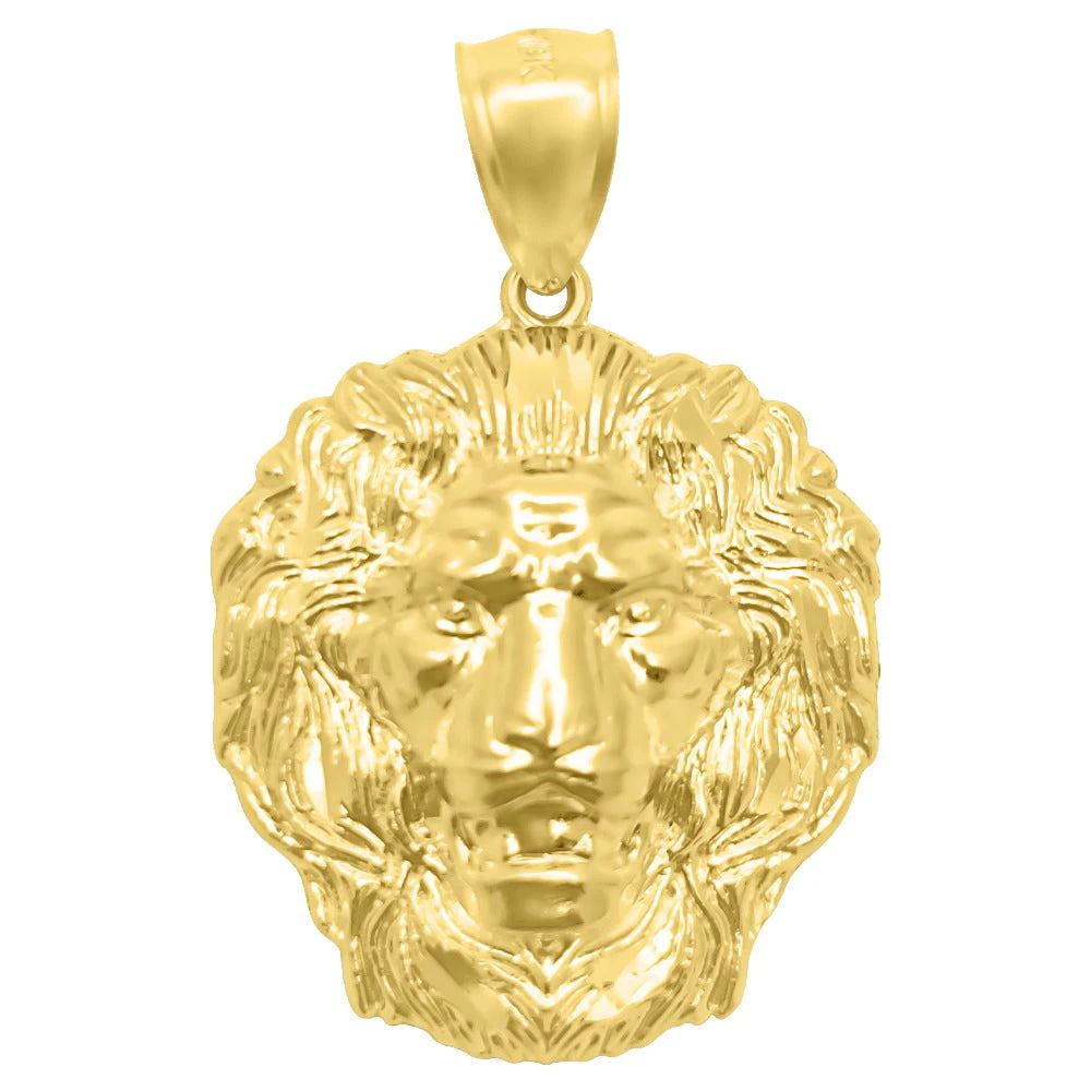 Lion Face DC 10K Yellow Gold Pendant 2 Lion Face DC 10K Yellow Gold Pendant