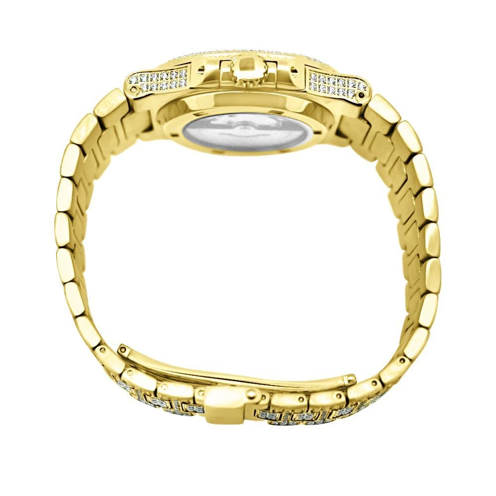 Modern CZ Stainless Steel Watch In Gold 6 Modern CZ Stainless Steel Watch In Gold - Image 4
