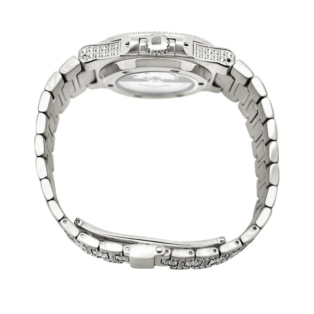 Modern CZ Stainless Steel Watch In White Gold 4 Modern CZ Stainless Steel Watch In White Gold - Image 2
