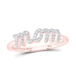 Mom LC Cursive Diamond Ring .15cttw 10K Gold -Luxe Jewelry Sales mom lc cursive diamond ring 15cttw 10k gold 10k rose gold hiphopbling 519365