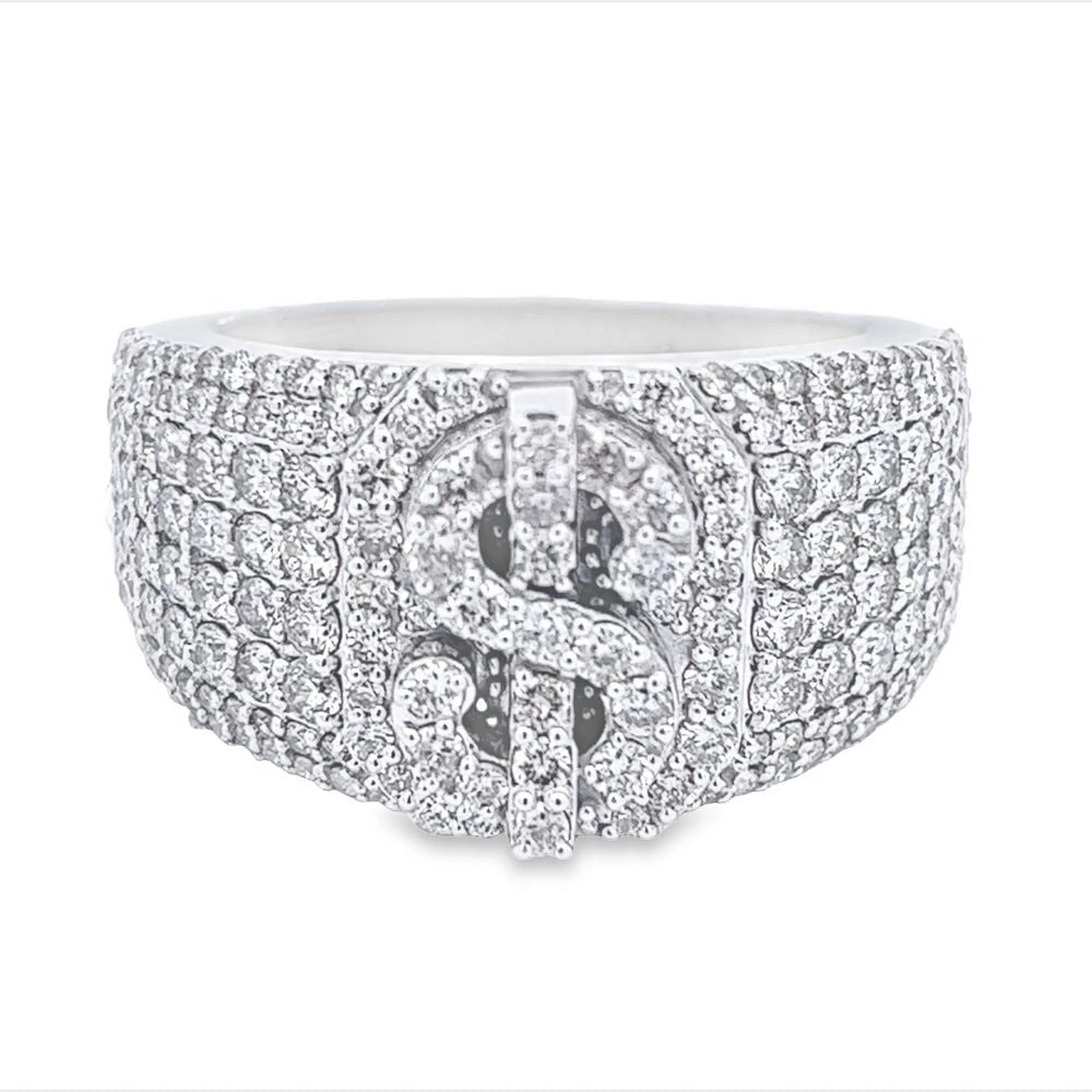 Money Cash Dollar Sign Diamond Ring 2.85cttw 10K Gold 4 Money Cash Dollar Sign Diamond Ring 2.85cttw 10K Gold - Image 2