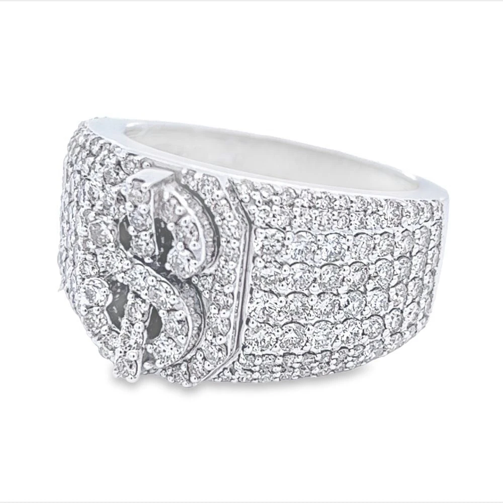 Money Cash Dollar Sign Diamond Ring 2.85cttw 10K Gold 7 Money Cash Dollar Sign Diamond Ring 2.85cttw 10K Gold - Image 5