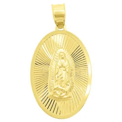 Our Lady Guadalupe Oval 10K Yellow Gold Pendant
