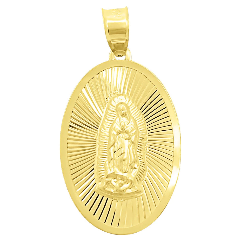 Our Lady Guadalupe Oval 10K Yellow Gold Pendant 3 Our Lady Guadalupe Oval 10K Yellow Gold Pendant