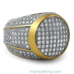 President Gold CZ Bling Bling Ring
