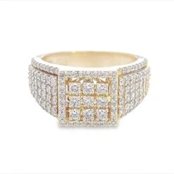 Raised Box Diamond Ring 2.15cttw 10K Gold