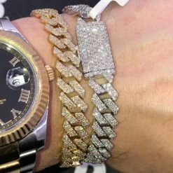 Real Diamond Cuban Bracelet 10MM Sharp Links 10K Yellow Or White Gold -Luxe Jewelry Sales real diamond cuban bracelet 10mm sharp links 10k yellow or white gold hiphopbling 291648