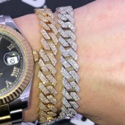 Real Diamond Cuban Bracelet 10MM Sharp Links 10K Yellow Or White Gold -Luxe Jewelry Sales real diamond cuban bracelet 10mm sharp links 10k yellow or white gold hiphopbling 786518