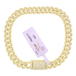 Real Diamond Cuban Bracelet 8MM Sharp Links 10K Yellow Or White Gold -Luxe Jewelry Sales real diamond cuban bracelet 8mm sharp links 10k yellow or white gold hiphopbling 142633