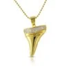 Shark Tooth Design CZ Gold Pendant -Luxe Jewelry Sales shark tooth design cz gold pendant hiphopbling 276764