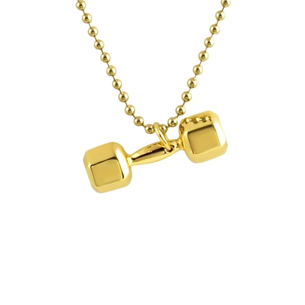 Shiny 3D Gold Plated Dumbbell Pendant Crossfit 3 Shiny 3D Gold Plated Dumbbell Pendant Crossfit