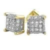 Small 3D Cube Gold CZ Micro Pave Iced Out Earrings -Luxe Jewelry Sales small 3d cube gold cz micro pave iced out earrings default title hiphopbling 931722