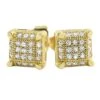 Small Cube CZ Micro Pave Earrings -Luxe Jewelry Sales small cube cz micro pave earrings yellow gold hiphopbling 420518
