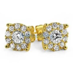 Solitaire Cluster CZ Bling Bling Earrings
