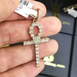 Tennis Ankh Cross CZ Pendant In 10K Yellow Gold 7 Tennis Ankh Cross CZ Pendant In 10K Yellow Gold -Luxe Jewelry Sales tennis ankh cross cz pendant in 10k yellow gold hiphopbling 597498