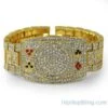 Texas Hold Em Poker Gold Bling Bling Bracelet