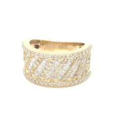 Thick Spiral Baguette Diamond Ring 2.75cttw 10K Gold