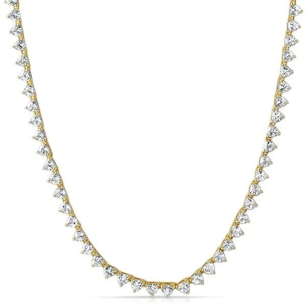 Trillion 4MM 1 Row CZ Gold Tennis Chain 3 Trillion 4MM 1 Row CZ Gold Tennis Chain