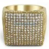 XL Mega Icey Gold CZ Micro Pave Bling Bling Ring -Luxe Jewelry Sales xl mega icey gold cz micro pave bling bling ring hiphopbling 303254
